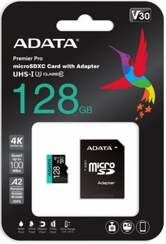 Karta pamięci ADATA Premier Pro AUSDX128GUI3V30SA2-RA1, MicroSDXC, 128 GB + adapter SD - Adata