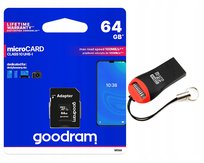 KARTA PAMIĘCI GOODRAM 64GB MICRO SD CLASS KLASA 10 + CZYTNIK ADAPTER