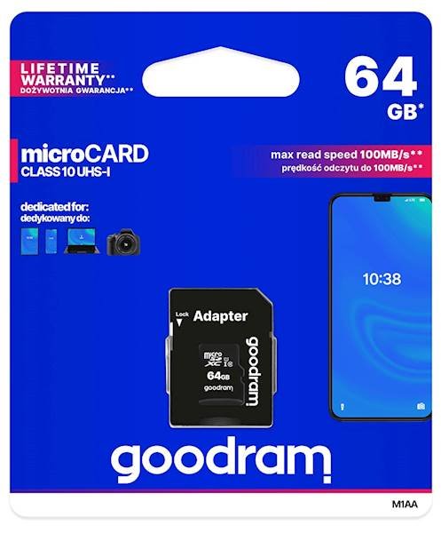 KARTA PAMIĘCI GOODRAM | micro SD | 64GB