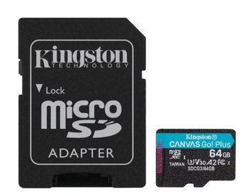 Karta pamięci KINGSTON Canvas Go Plus, microSD, 64 GB + Adapter - Kingston