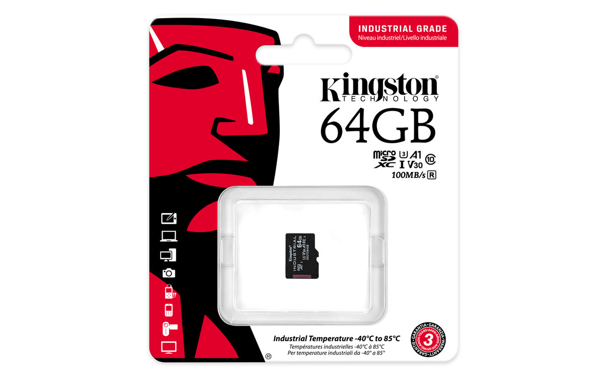 Karta pamięci, KINGSTON, microSDHC Industrial 64GB - Kingston | Sklep ...