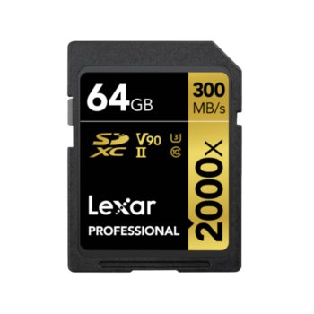 Karta Pamięci Lexar Pro 2000X Sdhc/Sdxc Uhs-Ii U3(V90) R300/W260 (W/O Cardreader) 64Gb - Lexar