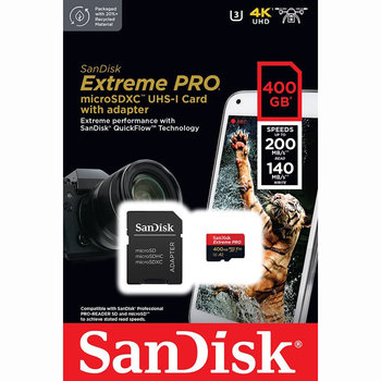 Karta pamięci microSDXC SD SDXC SanDisk Extreme PRO 400GB 200/140MBs - SanDisk