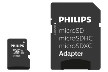 Karta pamięci PHILIPS FM12MP45B/00, microSDHC, 128 GB + adapter - Philips