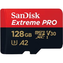 Karta pamięci SanDisk Extreme PRO SDSQXCD-128G-GN6MA, microSDXC RescuePRO Deluxe,128GB+SD Adapter