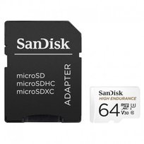 Karta pamięci SANDISK High Endurance Monitoring, microSD, 64 GB, Class C10 + adapter
