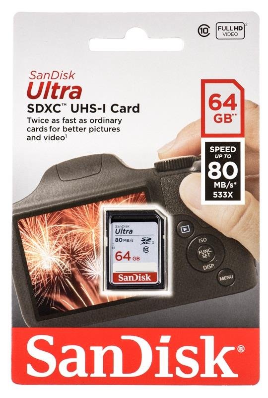 Карта памяти sandisk ultra sdxc 64 гб