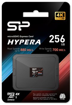 Karta pamięci Silicon Power NS2 microSD Express card HYPERA 256GB 880/700 MB/s V30 4K Gen3x1 NVMe 3D TLC - Silicon Power