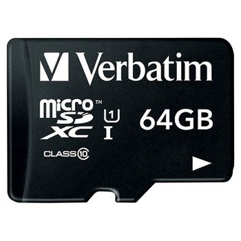 Karta pamięci VERBATIM microSDHC, 64 GB, Class 10 + adapter SD - Verbatim