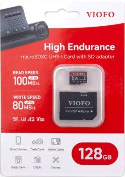 Karta Pamięci Viofo 128Gb Microsdhc V30  Industrial Do Wideorejestratorów Kamer Samochodowych Systemów Monitoringu - Viofo