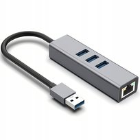 KARTA SIECIOWA HUB USB 3.0 ADAPTER PRZEJŚCIÓWKA RJ45 GIGABIT ETHERNET LAN Novaza Tech