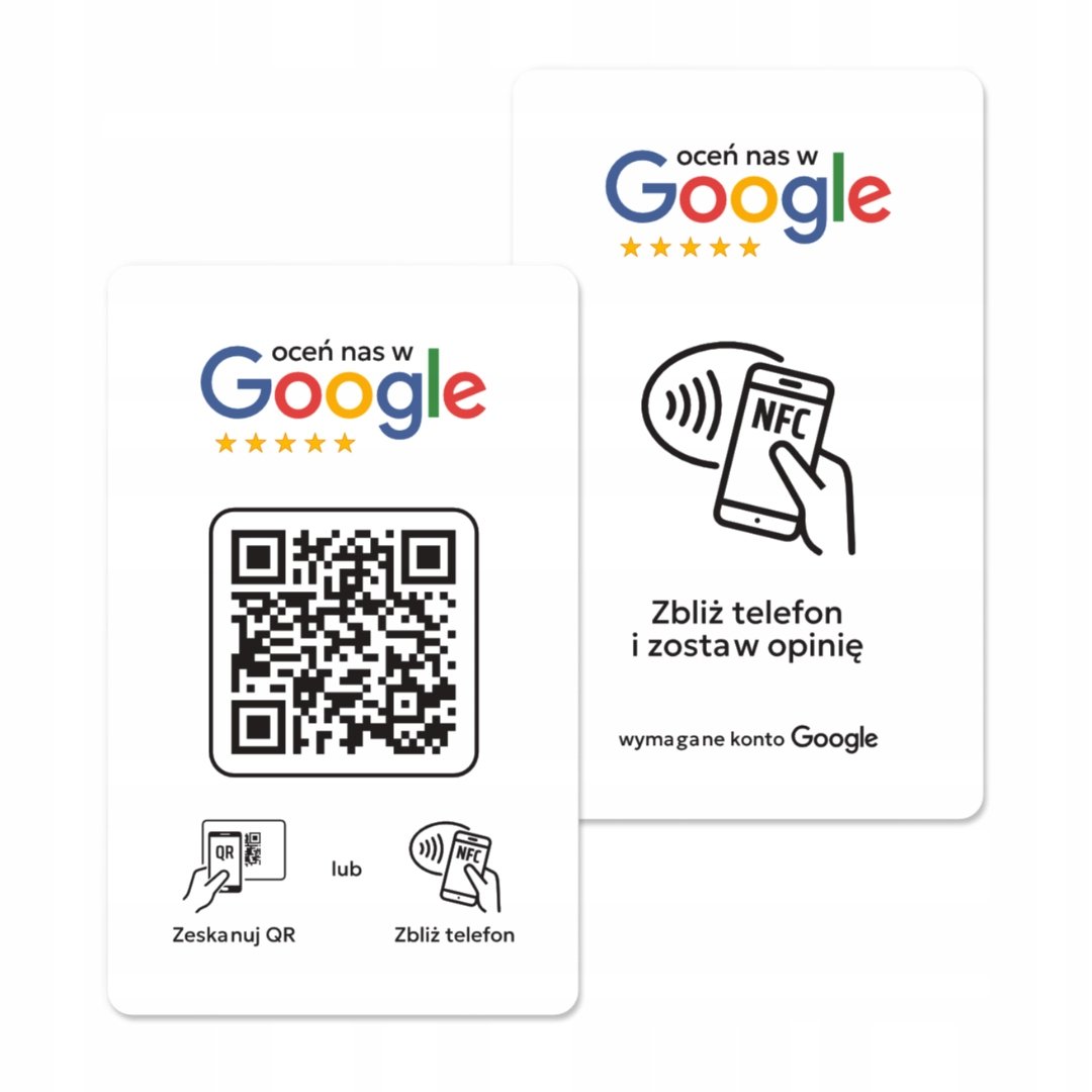 Karta wizytwka zblieniowa kod QR chip NFC do wystawiania opinii Google -  HeyPrint | Sklep EMPIK.COM