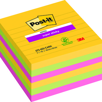 Karteczki Post-It Super Sticky 101 X 101 Mm Linie Mix - Post-it