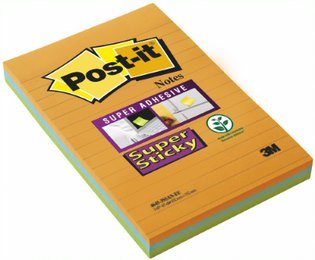 Karteczki samoprzylepne Post-it® Super Sticky XXL, Bangkok, w linię, 101x152mm, 3x45 karteczek - Post-it