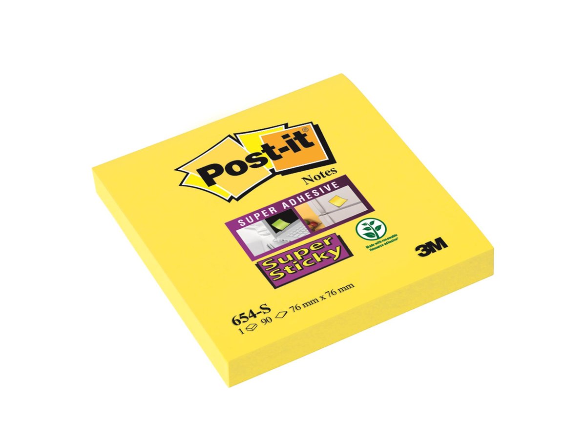 Post-It Pastell Recycled 76x76mm Super-Sticky