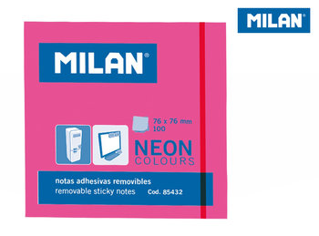 Karteczki samoprzylepne, różowe neonowe - Milan