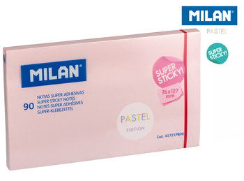 Karteczki samoprzylepne, różowe, super sticky pastel, 127 x 76 mm - Milan