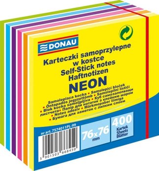 Karteczki samoprzylepne w kostce, neonowe - Donau