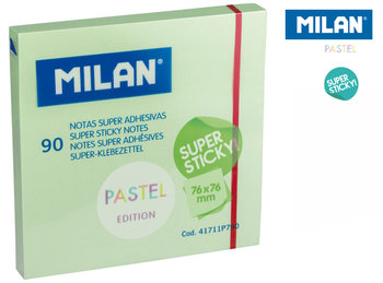 Karteczki samoprzylepne, zielone, super sticky 76 x 76 mm - Milan