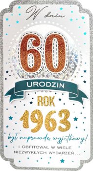 Kartka dla urodzonych w 1963 r na 60 lat PM285 - Kukartka