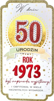 Kartka dla urodzonych w 1973 r na 50 urodziny PM284 - Kukartka