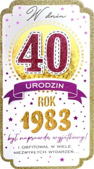 Kartka dla urodzonych w 1983 r na 40-tkę  PM282 - Kukartka