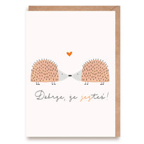 Kartka Miłosna Walentynkowa Dobrze Że Jeżteś Karnet Walentynkowy