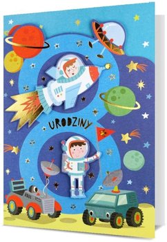 Kartka na 8 urodziny dla Chłopca Kosmonauty H2856 - Pan Dragon