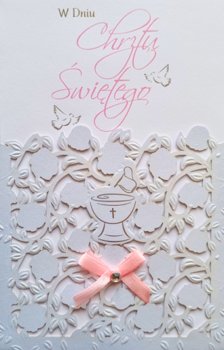 Kartka na chrzest, różowa, KP 95 - Armin Style