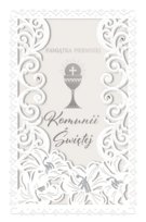 Kartka na Komunię pięknie zdobiona KPAS158