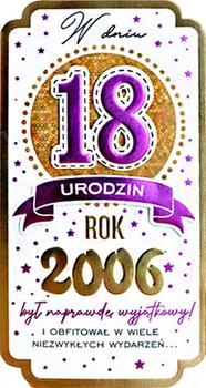 Kartka na osiemnastkę dla urodzonych w 2006 roku PM346 - Kukartka