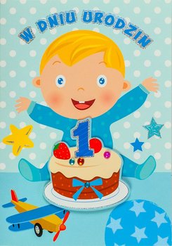 Kartka na Pierwsze Urodzinki dla Chłopczyka zabawna M850 - Maja