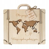 KARTKA NA ŚLUB WESELE na pieniądze Z GRAWEREM WALIZKA prezent pamiątka ślub