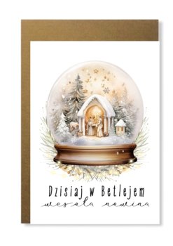 Kartka na święta świąteczna Boże Narodzenie śnieżna kula stajenka Jezus - Inna marka