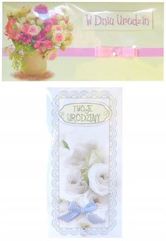 Kartka okolicznościowa urodzinowa, kwiaty