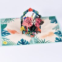 Kartka Pocztowa Okolicznościowa 3D Pop-Up Wesołe Flamingi