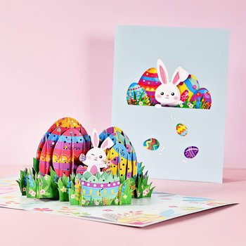 Kartka Pocztowa Okolicznościowa 3D Pop-up Wielkanoc - Kolorowe Pisanki - Moments