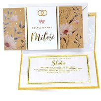 Kartka ślubna z obrączkami, eco, boho PM306