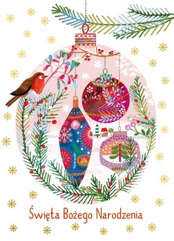 Kartka świąteczna Boże Narodzenie, bombki w kółku - Henry