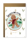 Kartka Świąteczna Z Pierniczkiem Piernikowy Ludzik