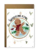 Kartka Świąteczna Z Pierniczkiem Piernikowy Ludzik