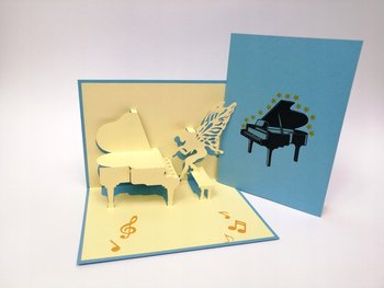 Kartka urodzinowa 3d muzyka wróżka na fortepianie - GrandGift