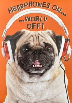 Kartka urodzinowa 'Headphones on... world off!' - Inna marka