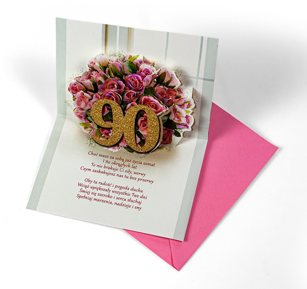 Zdjęcia - Koperty i pocztówki MAJA Kartka z okazji 90 urodzin przestrzenna M909 