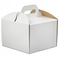 Karton Pudełko Na Tort Ciasto 21X21X15 Cm Białe Opakowanie Bardzo Mocne