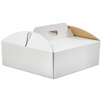 Karton Pudełko Na Tort Ciasto 35X35X15 Cm Białe Opakowanie Bardzo Mocne