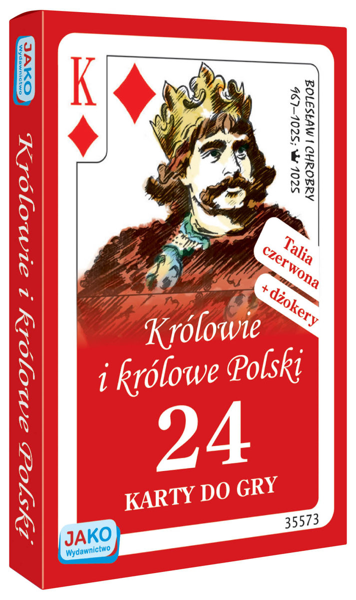 Фото - Настільна гра Karty Do Gry Królowie I Królowe Polski 24 listki, Jako, talia czerwona