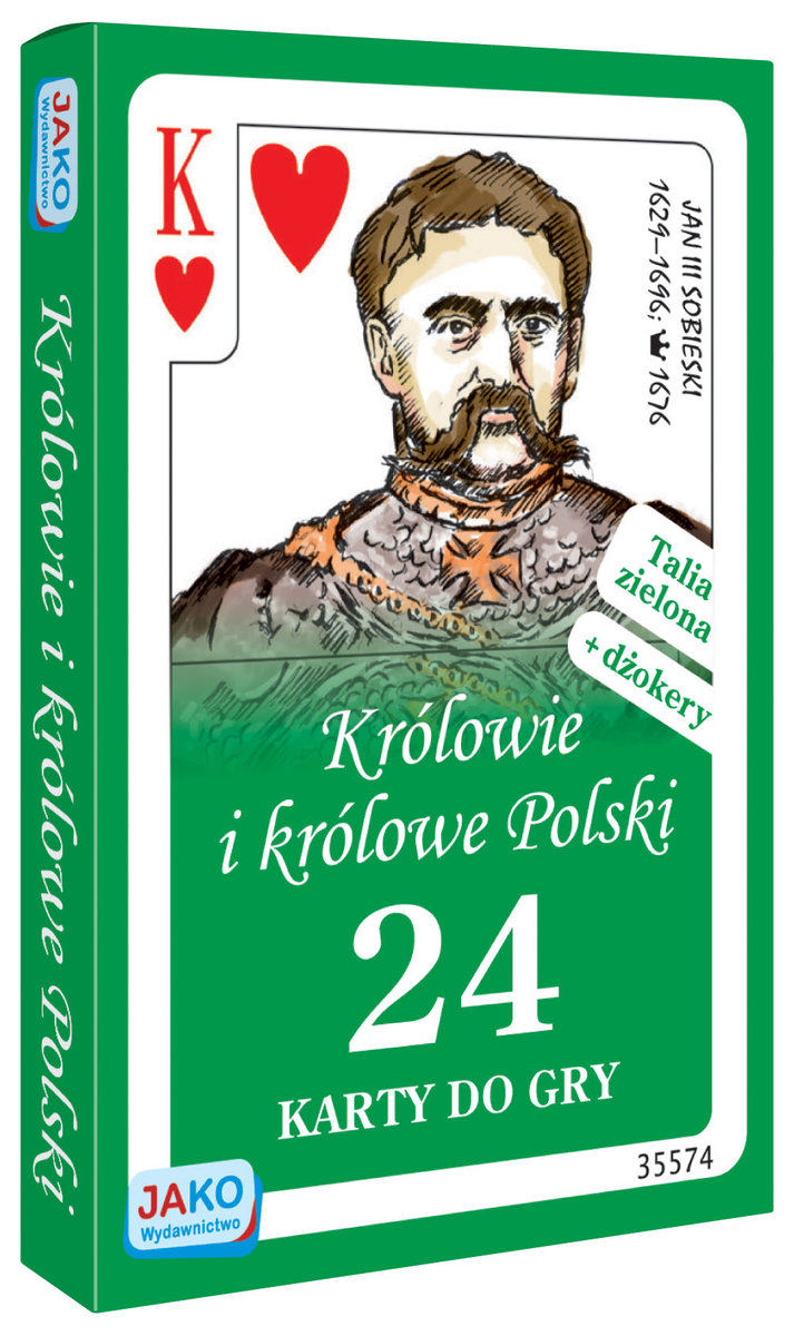 Фото - Настільна гра Karty Do Gry Królowie I Królowe Polski 24 listki, Jako, talia zielona