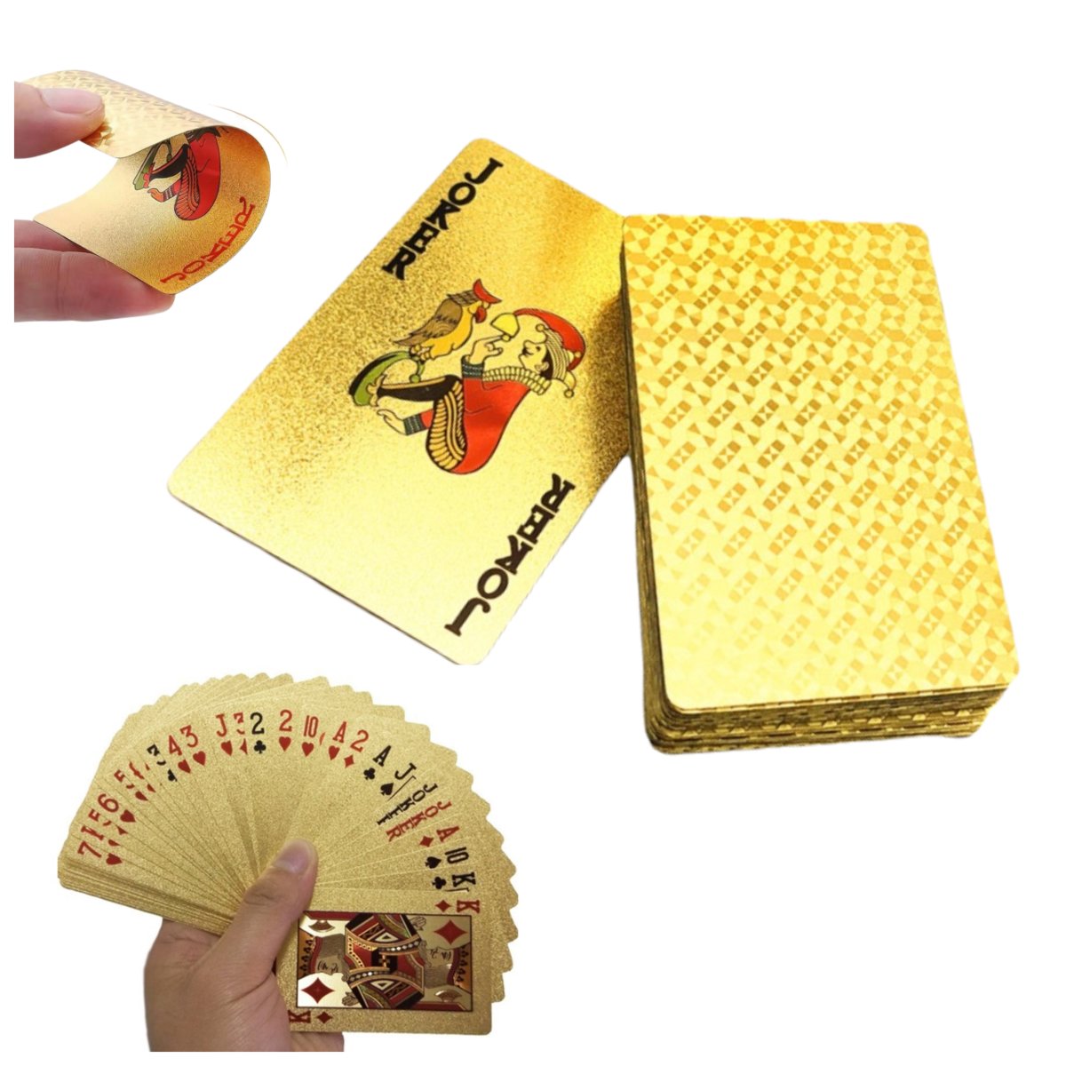 Karty Do Gry Złote Plastikowe Poker Talia