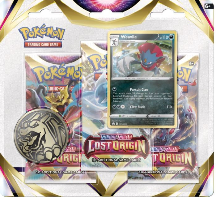 Фото - Настільна гра Karty Lost Origin 3-Pack Blister Weavile